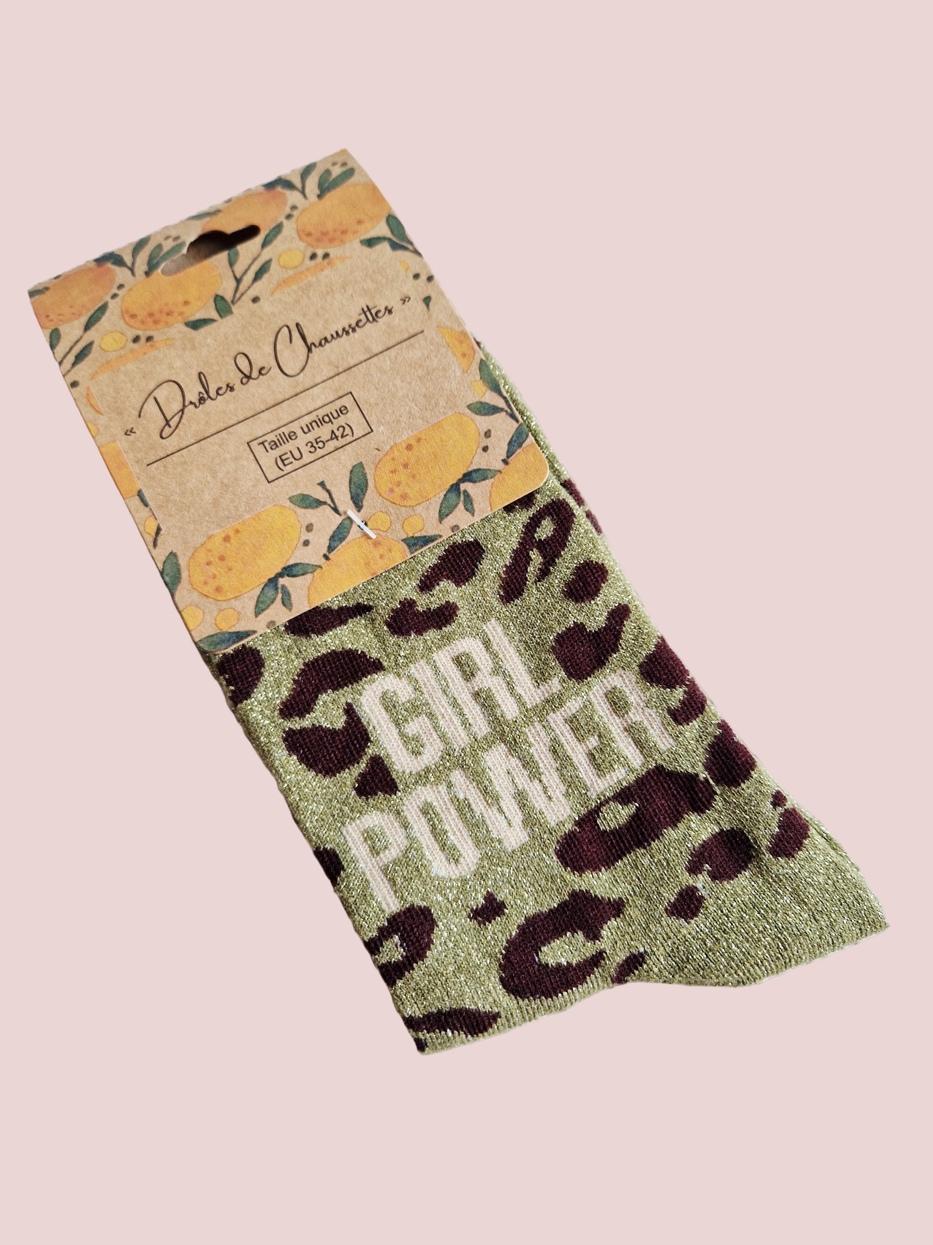 Chaussettes Girl Power pailletées