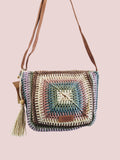 Sac bandoulière raphia multicolor