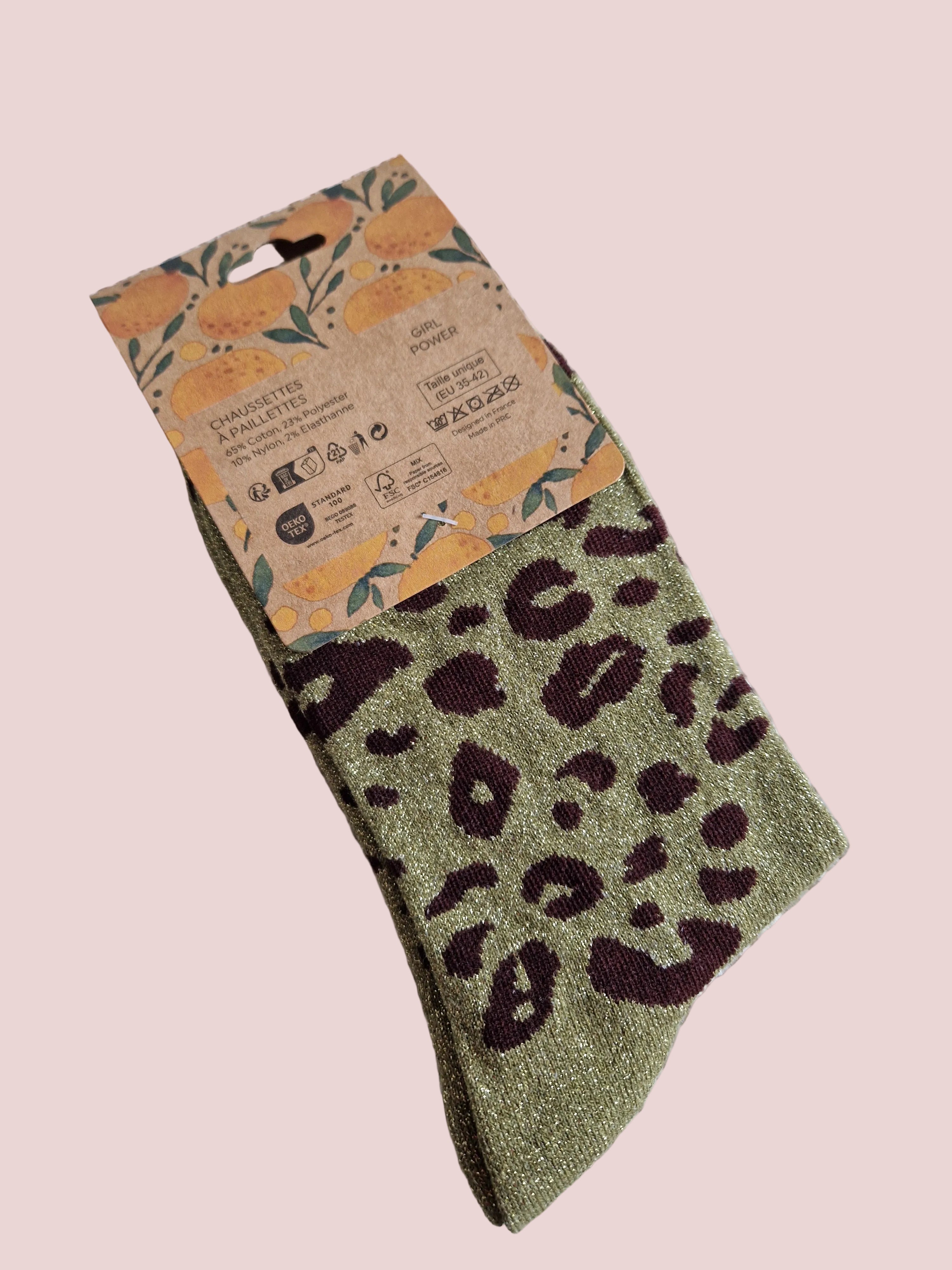 Chaussettes Girl Power pailletées