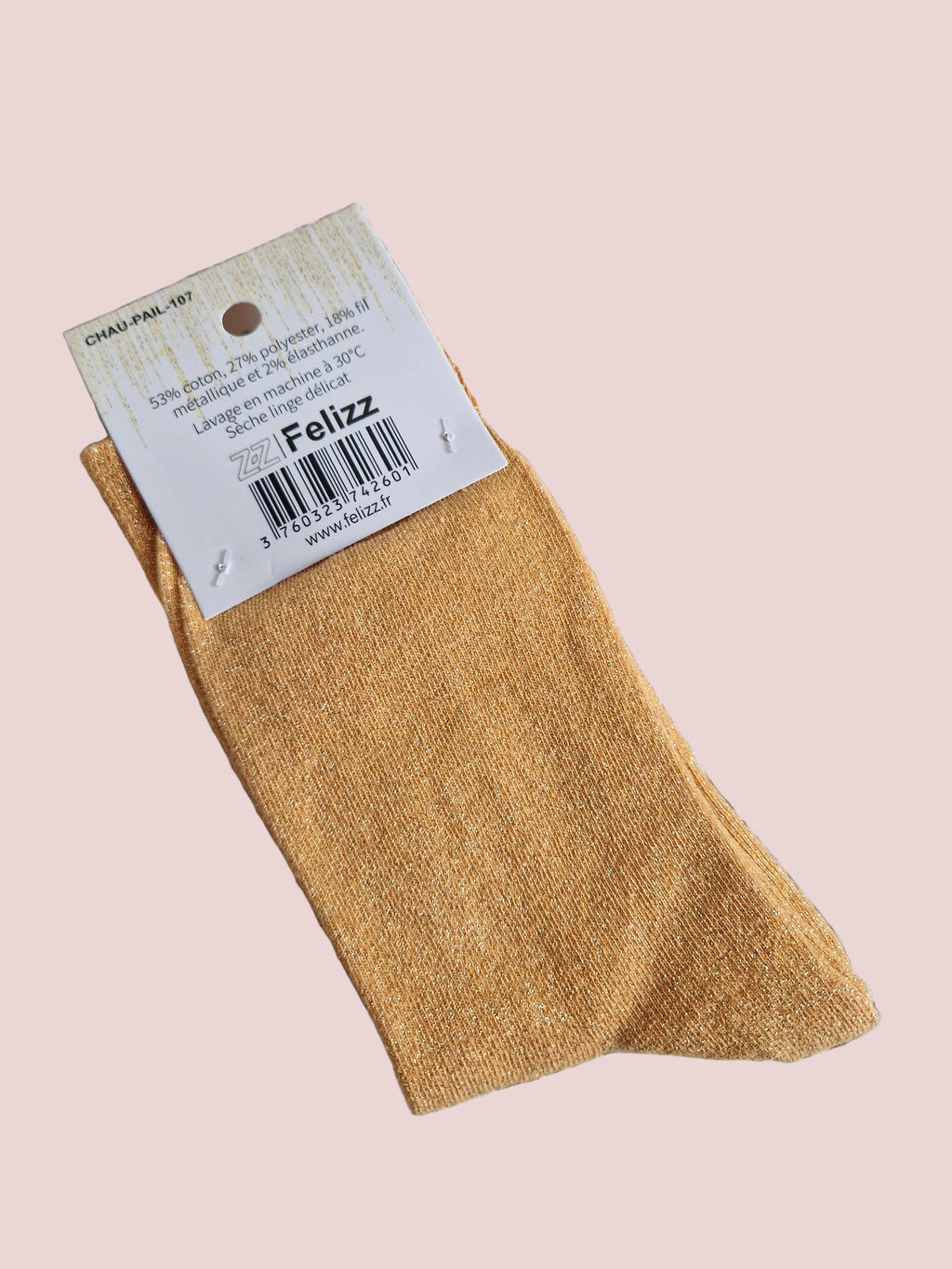 Chaussettes pailletées orange Boudeuse