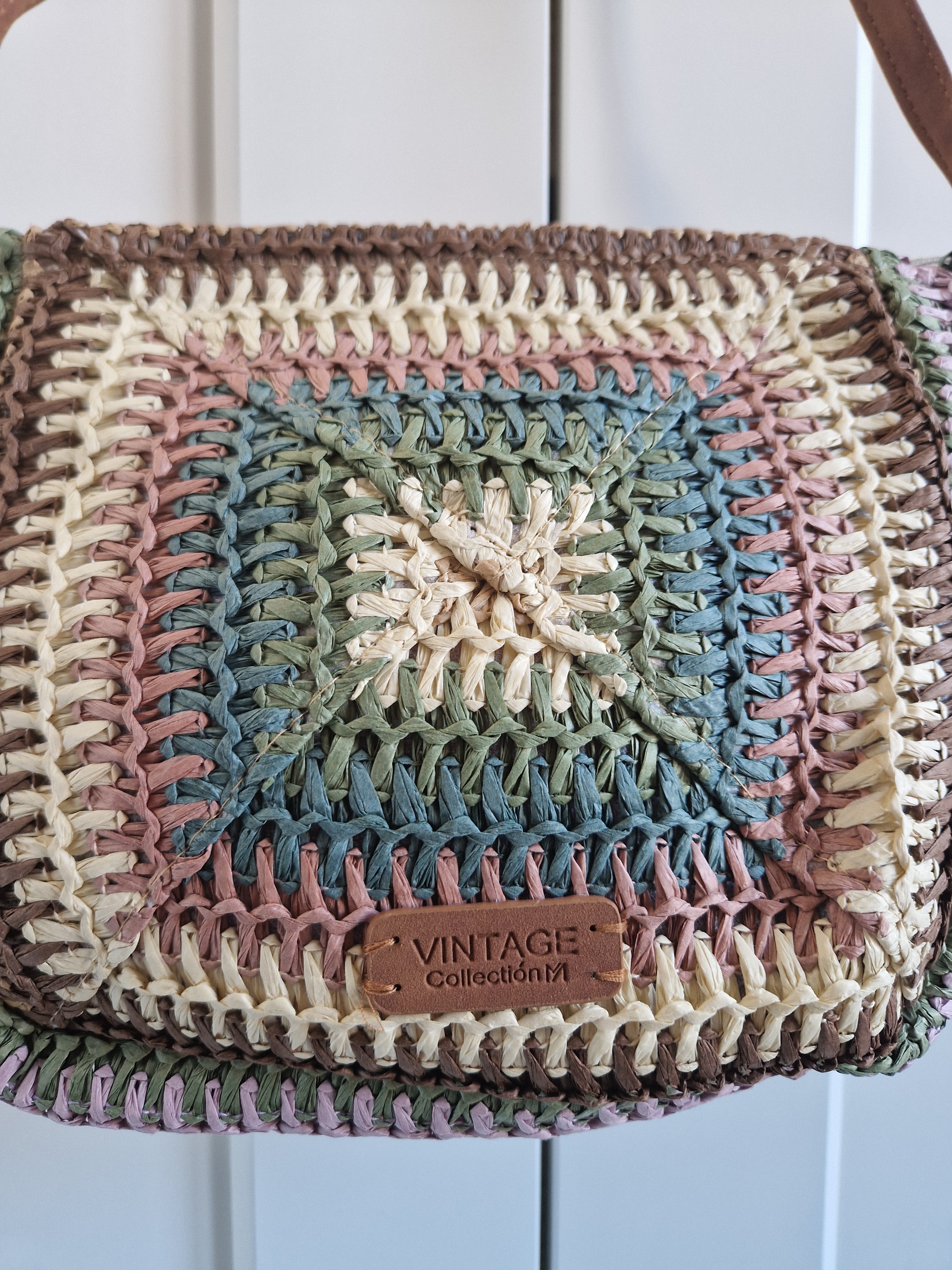 Sac bandoulière raphia multicolor