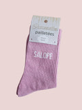 Chaussettes pailletées Salope rose