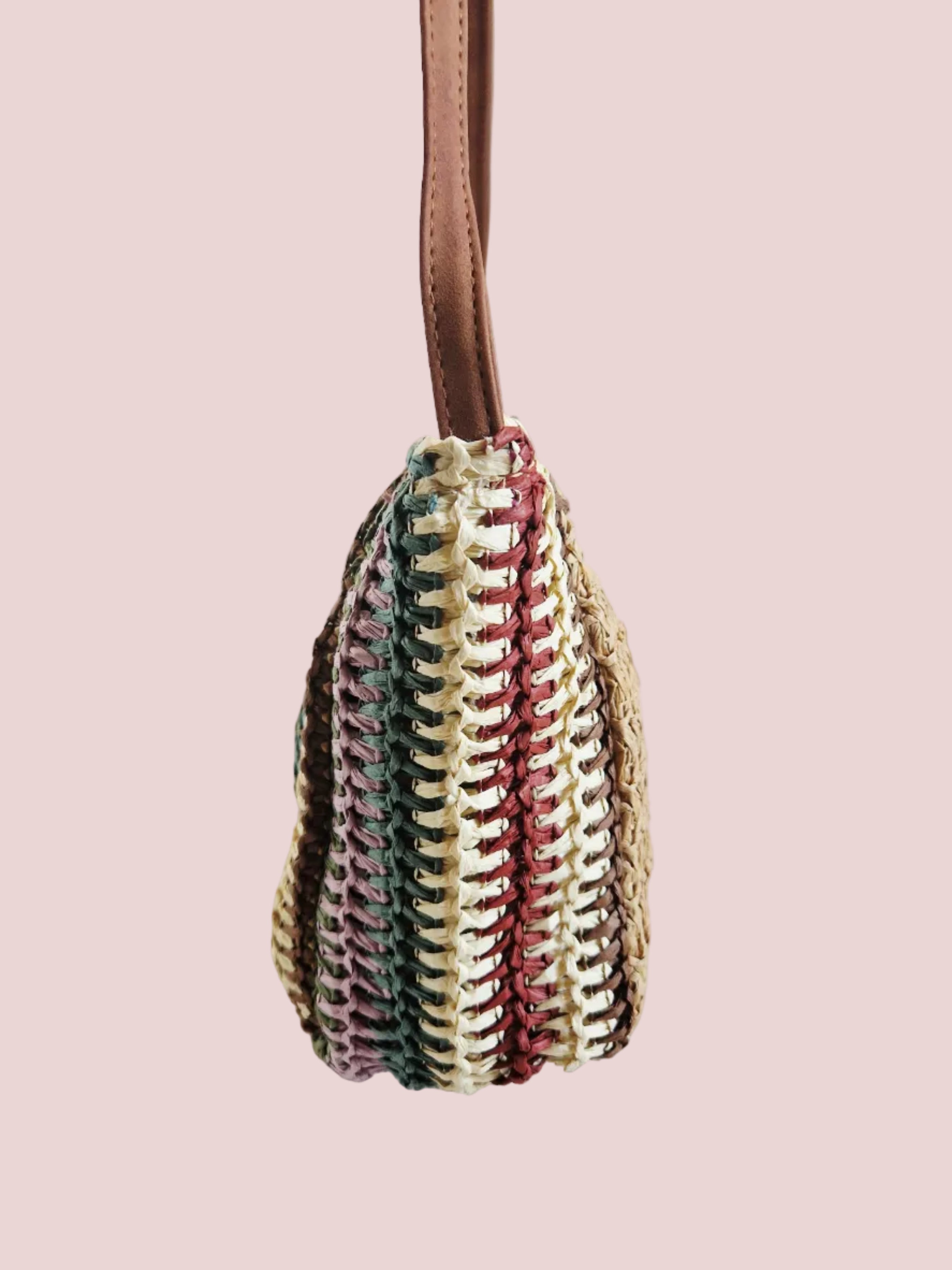 Sac bandoulière raphia multicolor