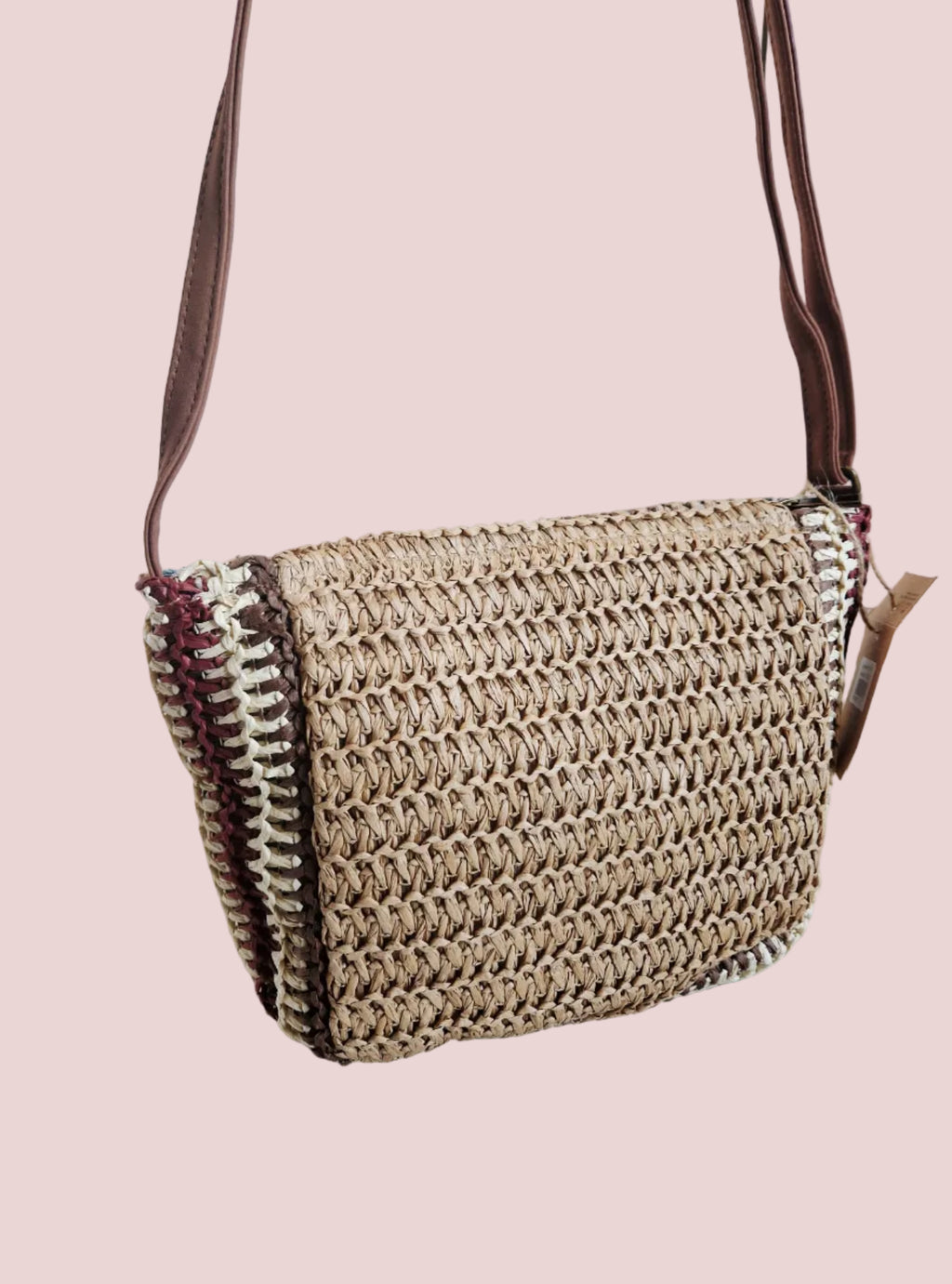 Sac bandoulière raphia multicolor