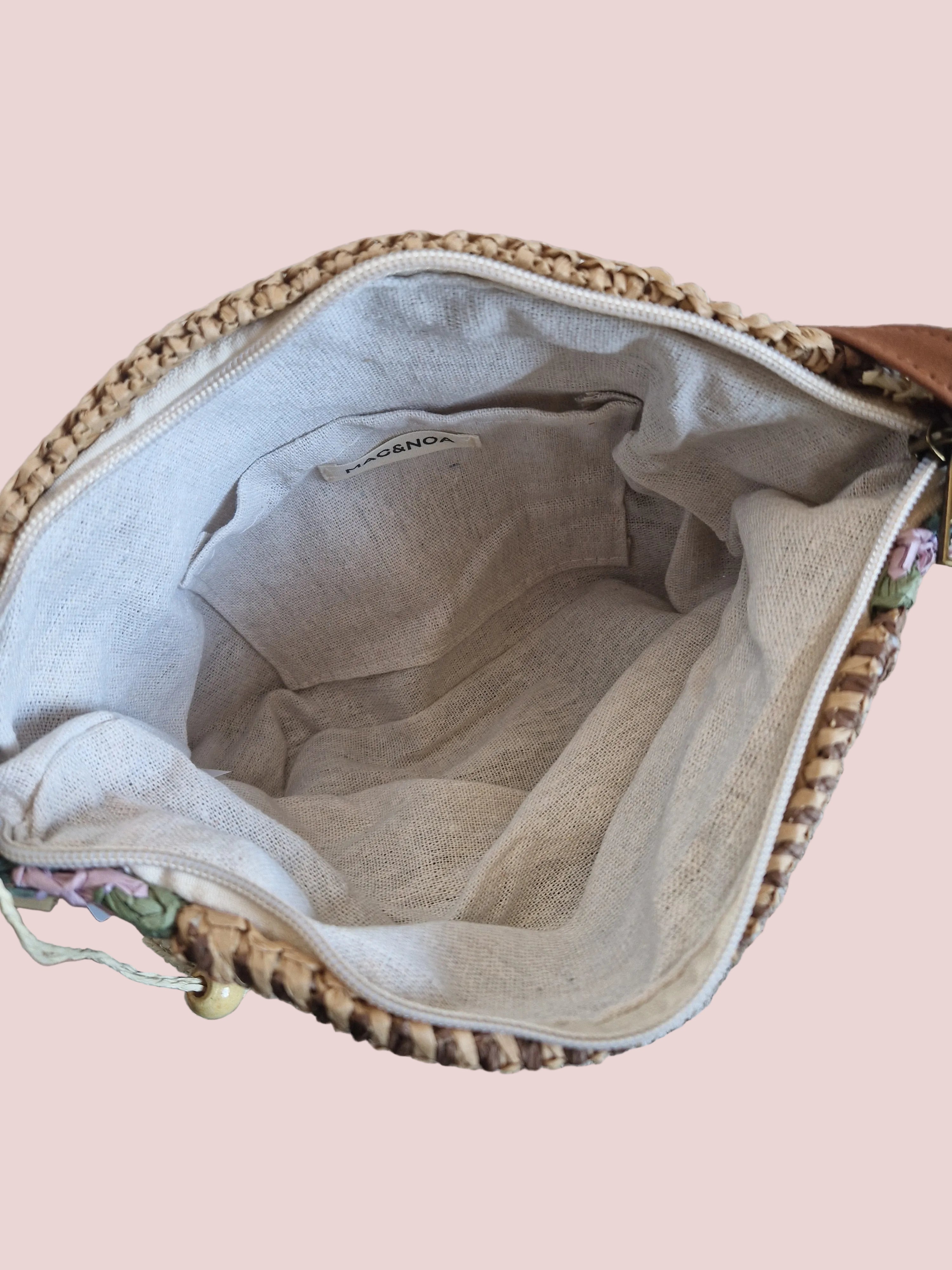 Sac bandoulière raphia multicolor