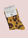 Chaussettes paillettes imprimé léopard