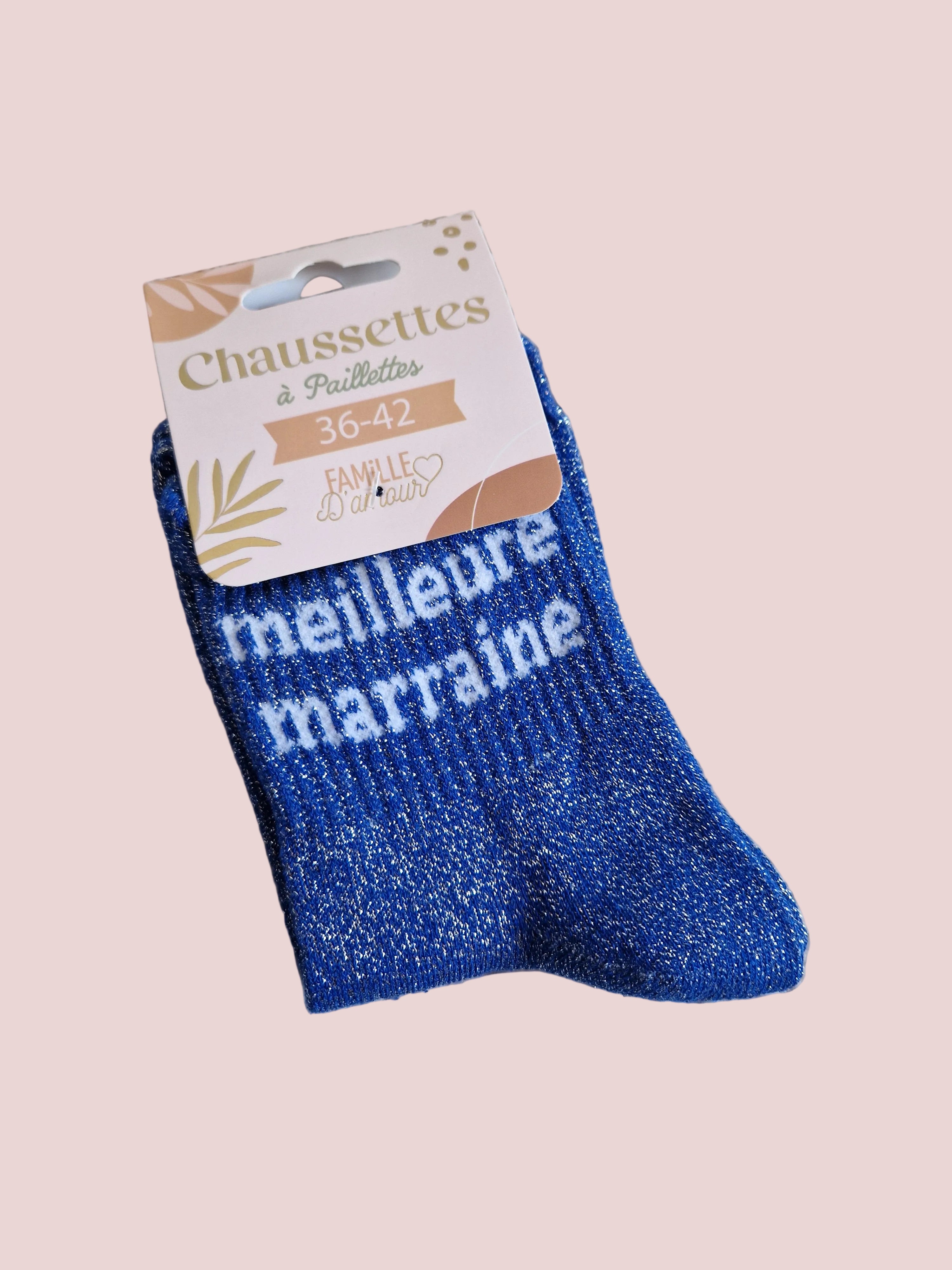 Chaussettes pailletées Meilleur Marraine